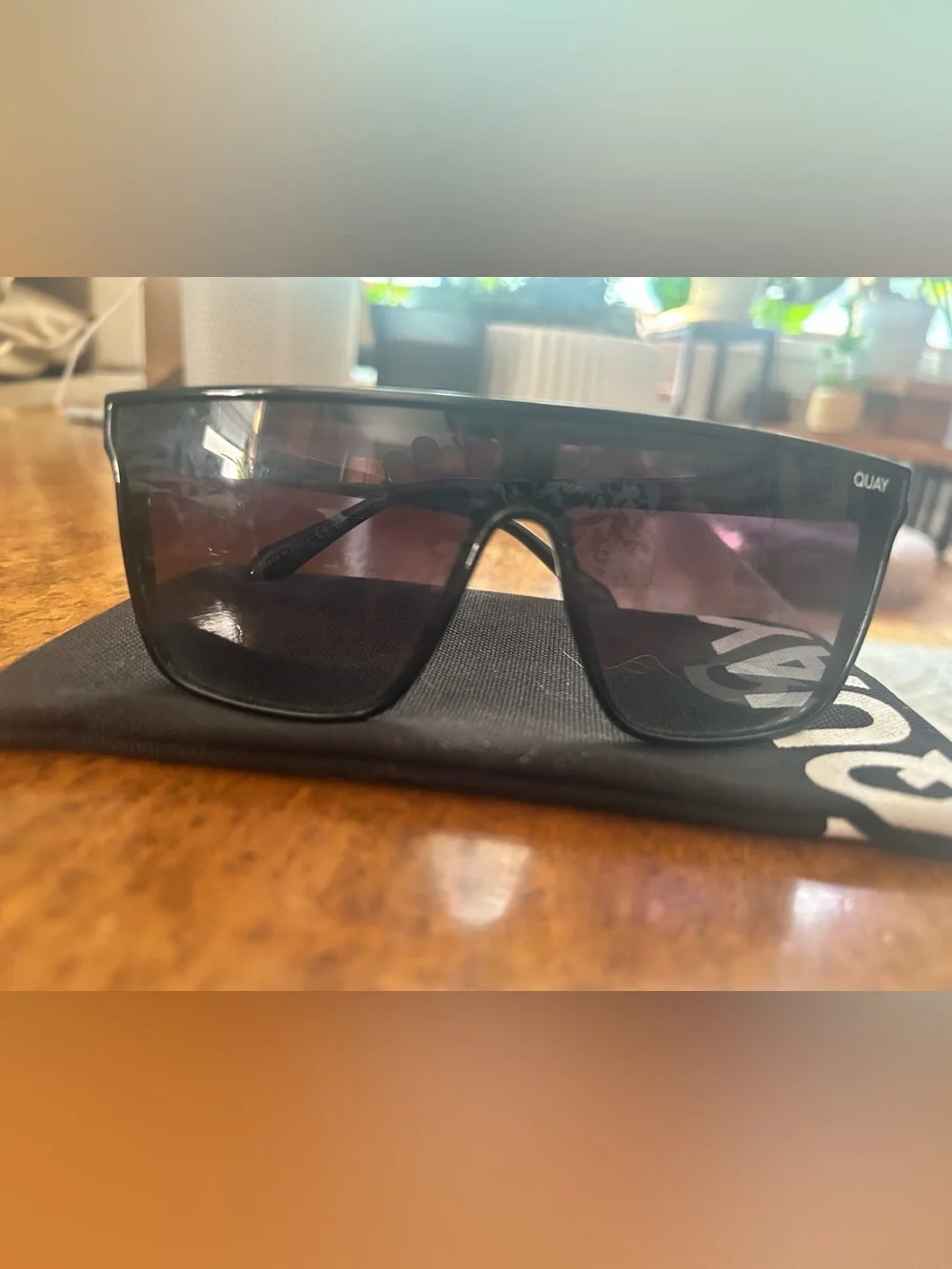 Quay Australia Nightfall Black Gradient Shield Sunglasses